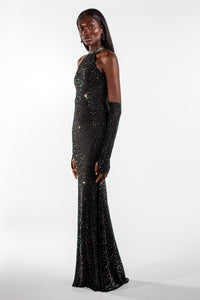 Francis Black Halter Maxi Gown