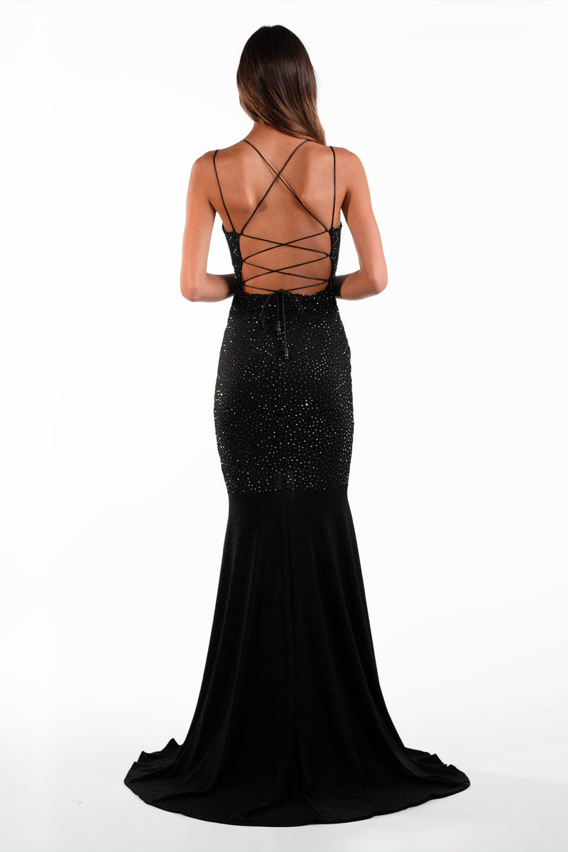 Nanet Black Strappy Maxi Dress