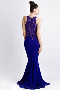 Alitze Purple Jersey  Gowns - Long Dress - BACCIO Couture