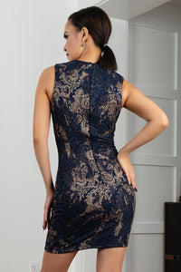 Kamy Navy Platinum Stretch Lace Cocktail Dress - Short Dress - BACCIO Couture