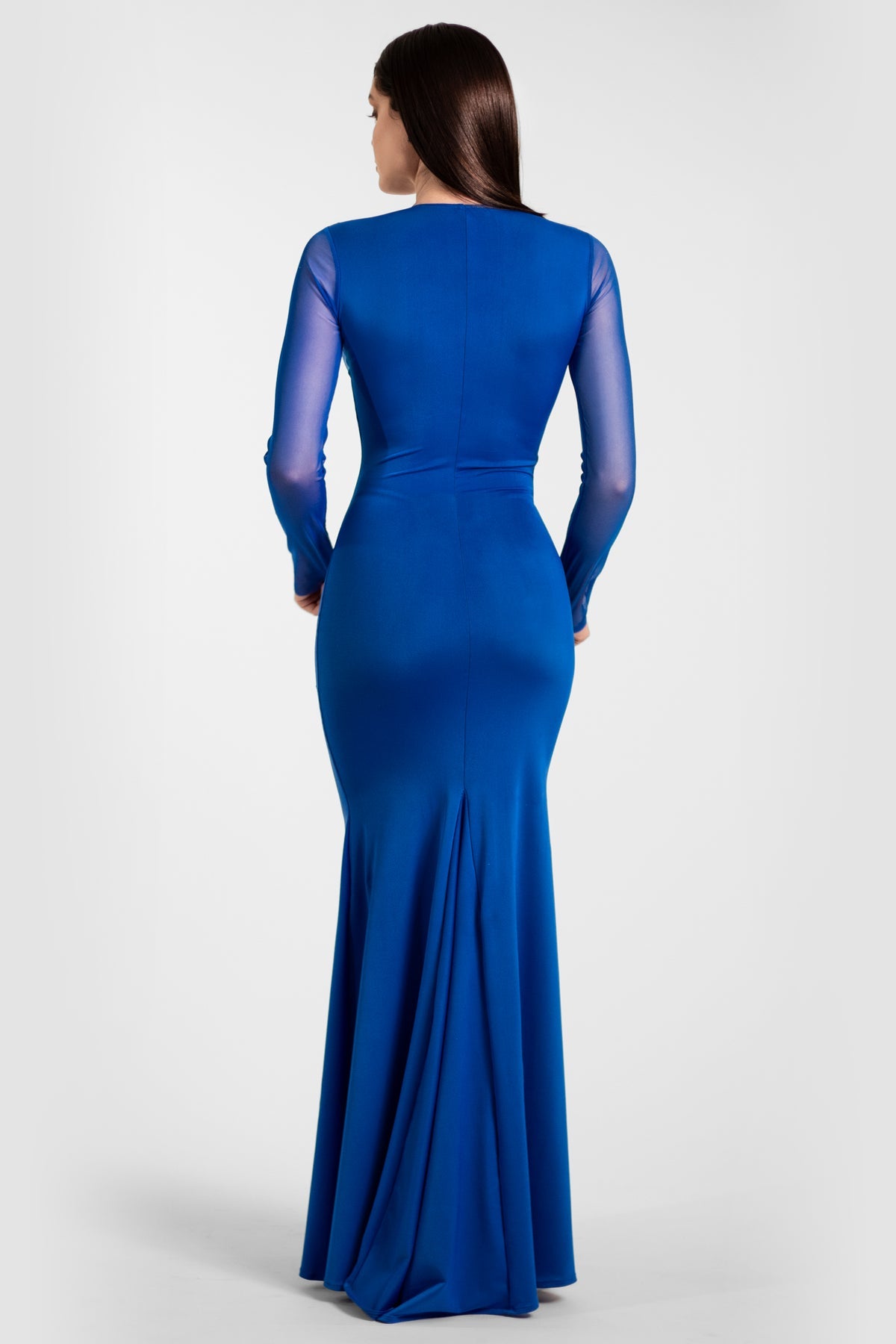 Madrid Painted Long Dress Royal Blue Silver