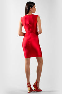 Venezia Painted Short Dress Red