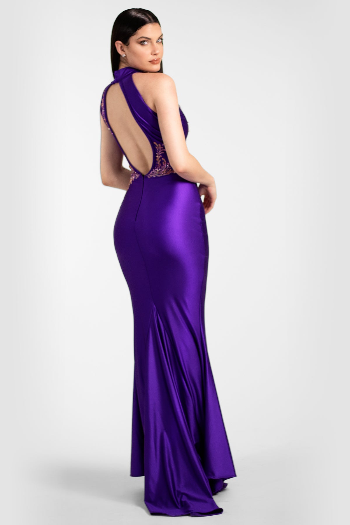 Viena Painted Long Dress Purple Platinum